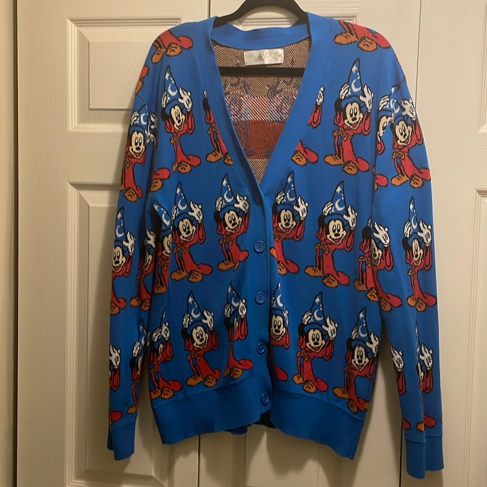 Sorcerer Mickey Fantasia 80th Anniversary Cardigan Sweater Size L